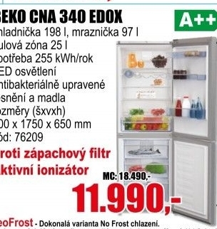 Kombinovaná chladnička Beko CNA 340 EDOX