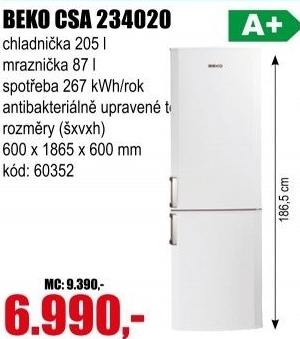 Kombinovaná chladnička Beko CS 234020