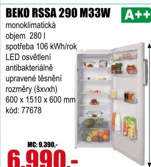 Chladnička Beko RSSA 290 M33W