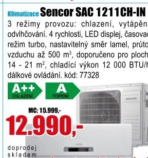 Klimatizace Sencor 1211CH-IN