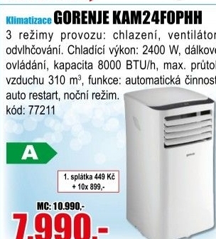 Mobilní klimatizace Gorenje KAM24FOPHH