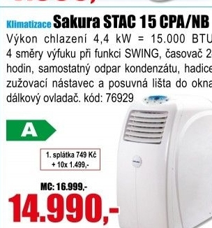 Mobilní klimatizace Sakura STAC 15 CPA/NB