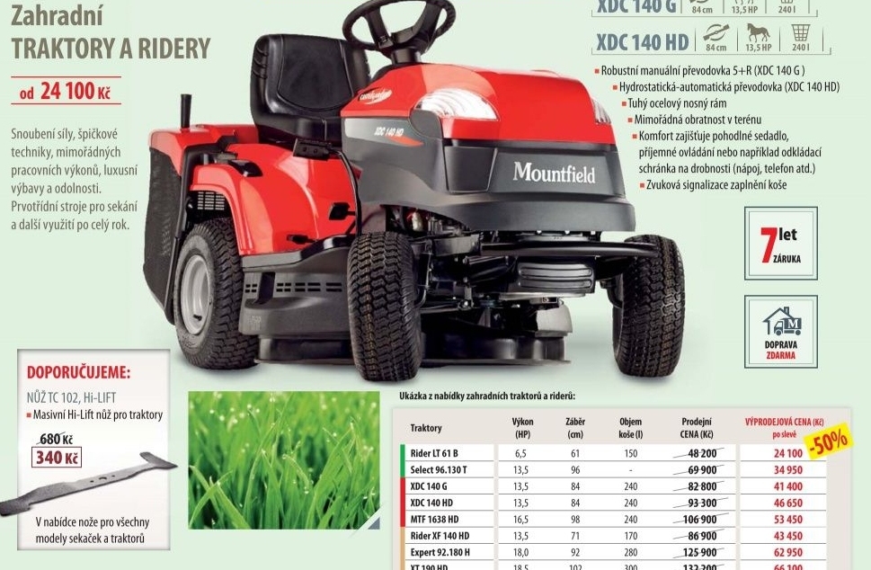 traktor XDC 140 G (XDC 140 HD) - Mountfield akcniletaky.com