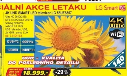 4K UHD SMART LED televizor LG 55UF6857