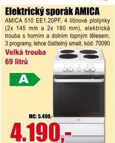 Elektrický sporák 510 EE1.20PF(W) Amica