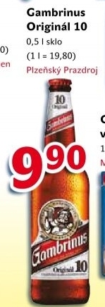 Pivo světlé výčepní Originál 10° Gambrinus