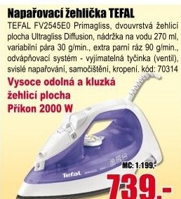 Žehlička Tefal FV2545E0 Primagliss