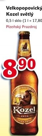 Pivo světlé výčepní 10°Velkopopovický Kozel