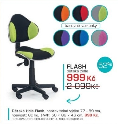 Flash 2- dětská židle (šedo-zelená)