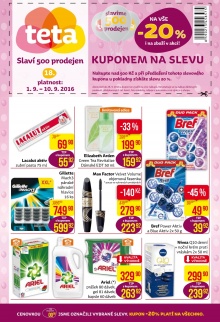 akční leták Teta drogerie 1.9.2016-10.9.2016