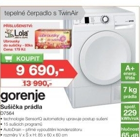 Sušička prádla Gorenje D 7564