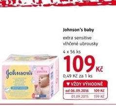 Vlhčené ubrousky dětské Johnson's Baby