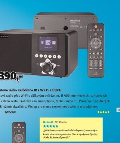 Internetové rádio Renkforce IR 1, DLNA