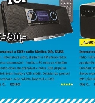 Internetové a DAB+ rádio Medion Life P85035 (MD 87090), DLNA, černá
