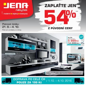 akční leták Jena nábytek 21.9.2016-4.10.2016