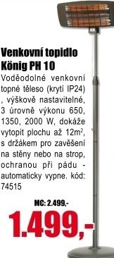 Venkovní topidlo König PH 10