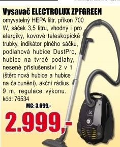 Vysavač Electrolux ZPFGREEN