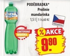 Ochucená voda Poděbradka Prolinie