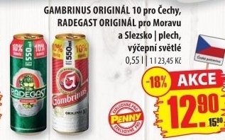 Pivo světlé výčepní Originál 10° Gambrinus