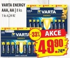 Baterie alkalické Energy Varta