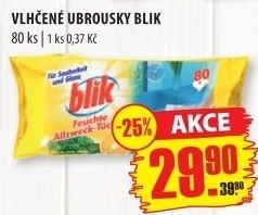 Vlhčené ubrousky Blik