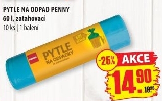 Zatahovací pytle na odpadky 60 l Penny
