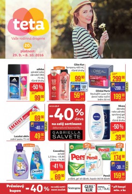 akční leták Teta drogerie 29.9.2016-8.10.2016
