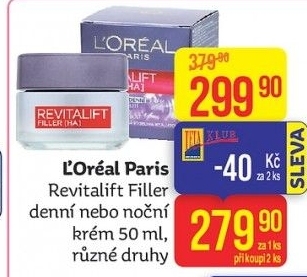 Krém pleťový proti vráskám Revitalift Filler L'Oréal