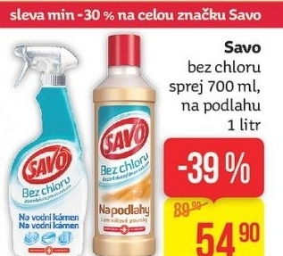 Čistič na podlahy bez chloru Savo