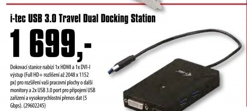 Dokovací stanice i-tec USB 3.0 Travel Dual Docking Station