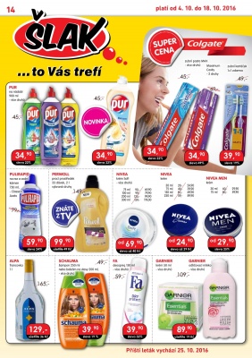 akční leták Šlak drogerie 4.10.2016-18.10.2016