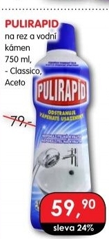 Čistič na vodní kámen a rez Pulirapid