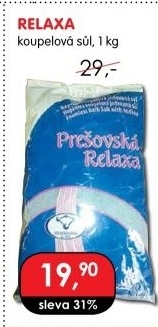 Sůl do koupele Prešovská Relaxa