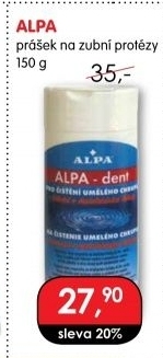 Přípravek na zubní protézy Alpa-dent Alpa
