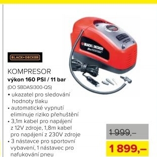 Kompresor B&D, 12 V / 230 V