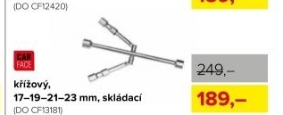 Křížový klíč na kola CarFace, skládací