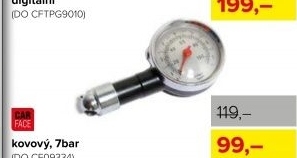 Pneuměřič CarFace, kovový 7bar
