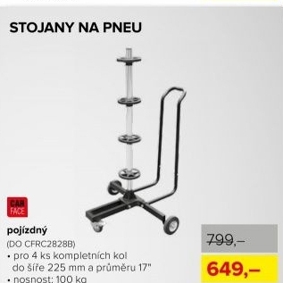 Stojan na pneu CarFace, pojízdný