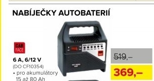 Nabíječka autobaterií CarFace, 6 Amp 6/12V