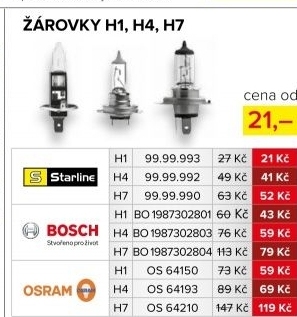 Autožárovka Starline H1
