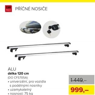 Příčný nosič CarFace, ALU 120 cm