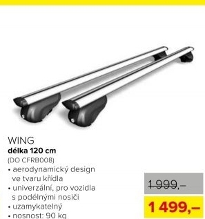 Příčný nosič CarFace, WING 120cm