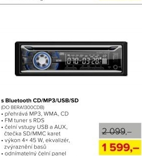 Autorádio s Bluetooth Beng, CD/MP3/USB/SD