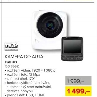 Full HD kamera do auta Beng