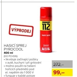 Hasicí sprej Pyrocool, 400 ml
