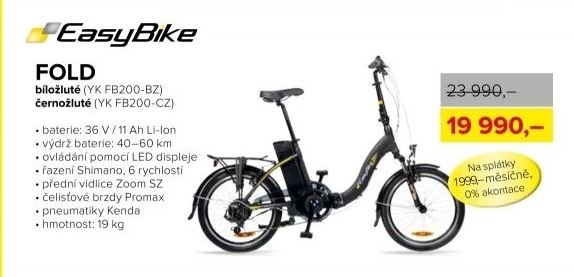 Elektrokolo EASYBIKE Fold - bílo-žluté