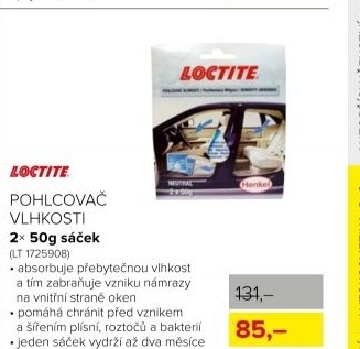 Pohlcovač vlhkosti Loctite, 2x 50 g sáček