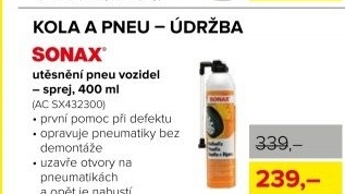 Utěsnění pneu vozidel Sonax, sprej 400 ml