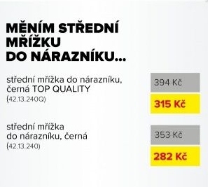 střední mřížka do nárazníku, top quality