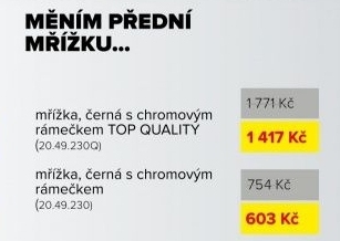 přední mřížka, top quality